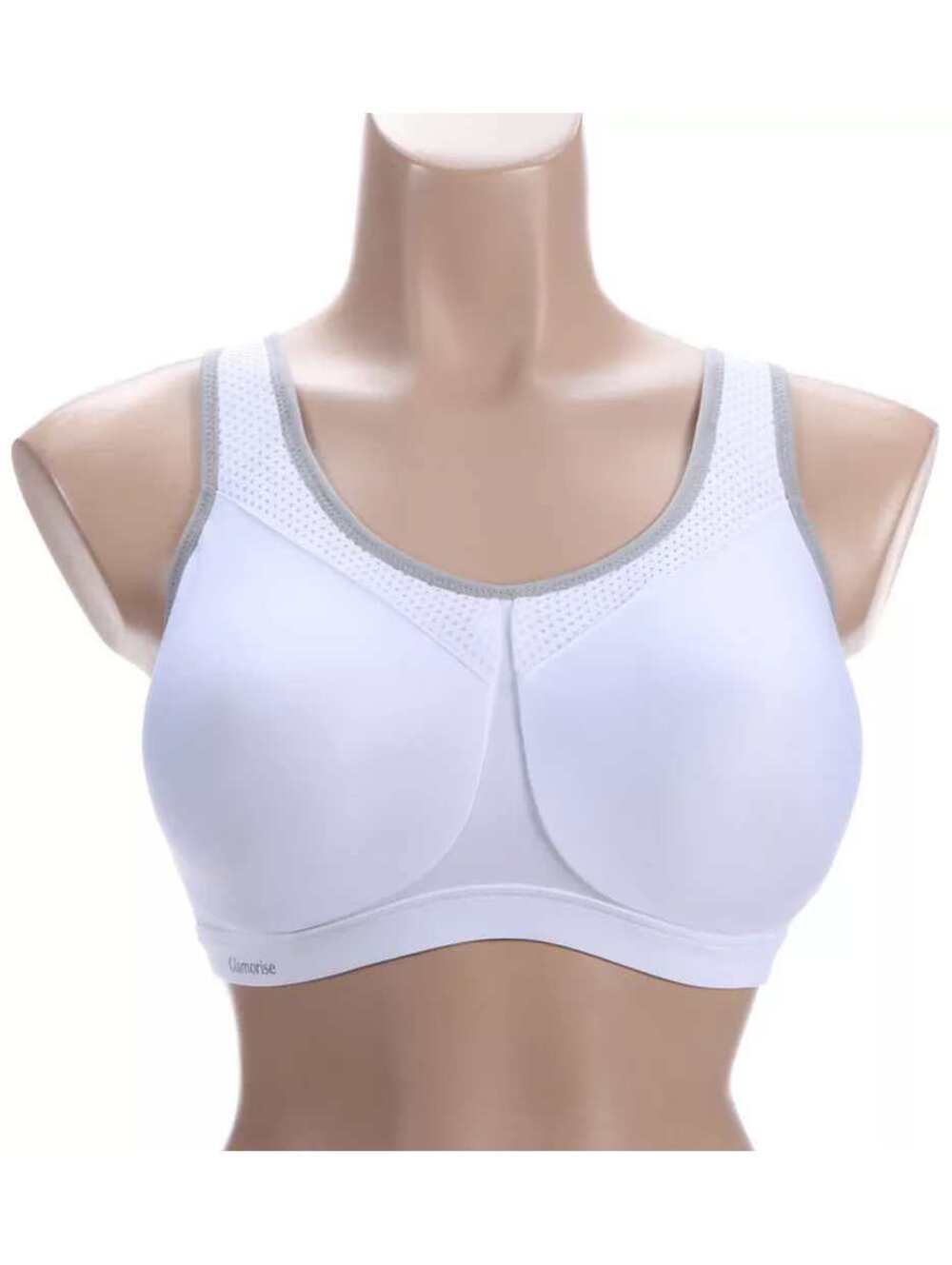 Glamorise 9066 44H Underwire High Impact Sports Bra White/Grey